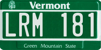 VT license plate LRM181