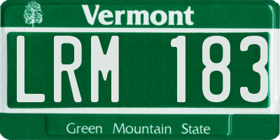 VT license plate LRM183