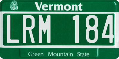 VT license plate LRM184