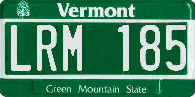 VT license plate LRM185