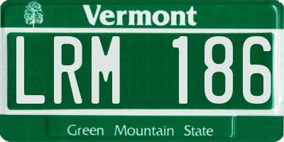 VT license plate LRM186