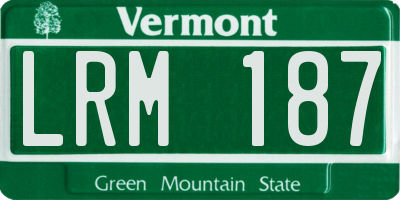 VT license plate LRM187
