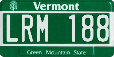 VT license plate LRM188
