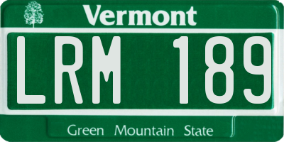 VT license plate LRM189