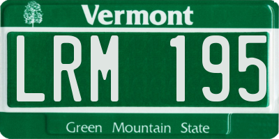 VT license plate LRM195