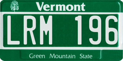 VT license plate LRM196