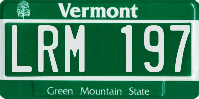 VT license plate LRM197