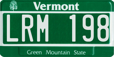 VT license plate LRM198