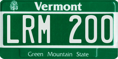 VT license plate LRM200
