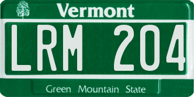 VT license plate LRM204