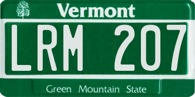 VT license plate LRM207