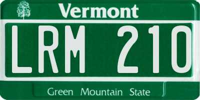 VT license plate LRM210