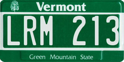 VT license plate LRM213