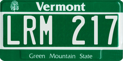 VT license plate LRM217