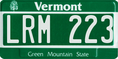 VT license plate LRM223