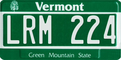 VT license plate LRM224