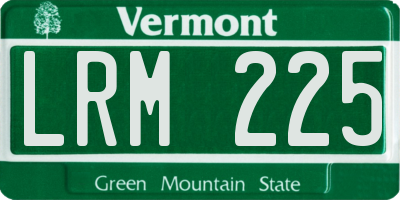 VT license plate LRM225