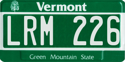 VT license plate LRM226