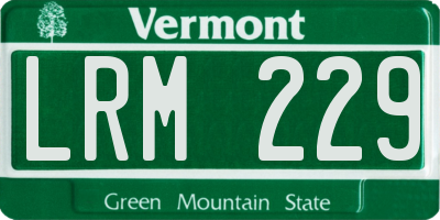VT license plate LRM229