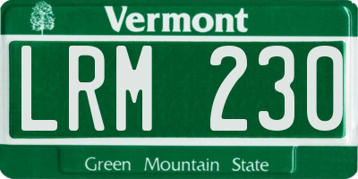 VT license plate LRM230