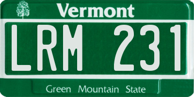 VT license plate LRM231