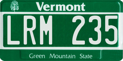 VT license plate LRM235