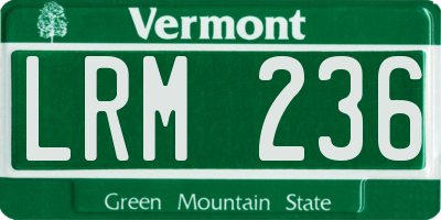 VT license plate LRM236