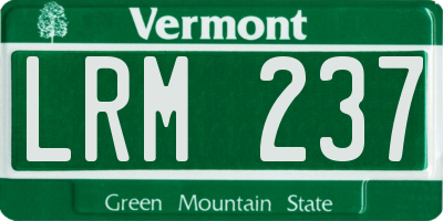 VT license plate LRM237