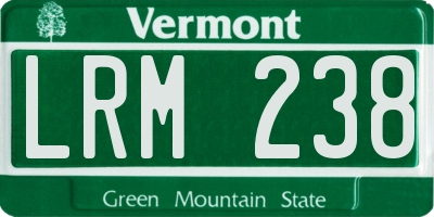 VT license plate LRM238