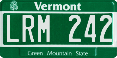 VT license plate LRM242