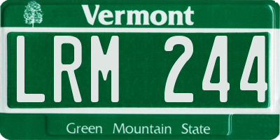 VT license plate LRM244