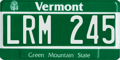 VT license plate LRM245