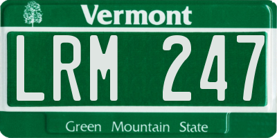VT license plate LRM247