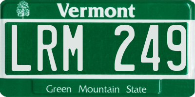 VT license plate LRM249