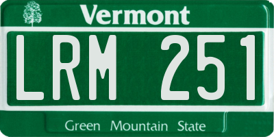 VT license plate LRM251