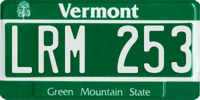 VT license plate LRM253