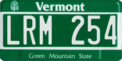 VT license plate LRM254
