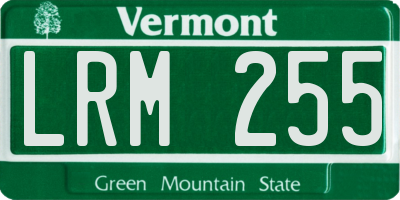 VT license plate LRM255