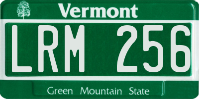 VT license plate LRM256