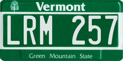VT license plate LRM257