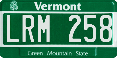 VT license plate LRM258