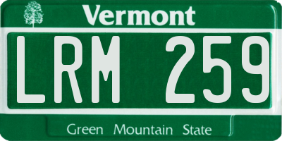 VT license plate LRM259
