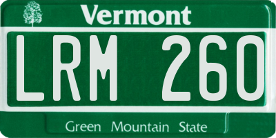 VT license plate LRM260