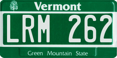 VT license plate LRM262