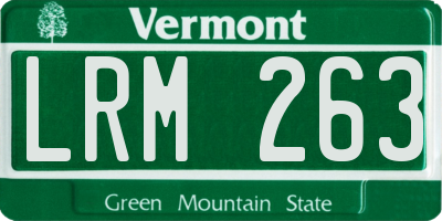 VT license plate LRM263