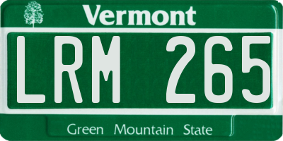 VT license plate LRM265