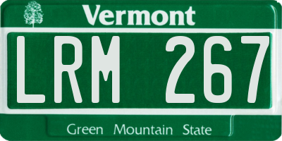 VT license plate LRM267