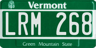 VT license plate LRM268
