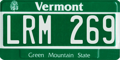 VT license plate LRM269