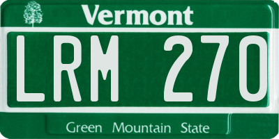 VT license plate LRM270